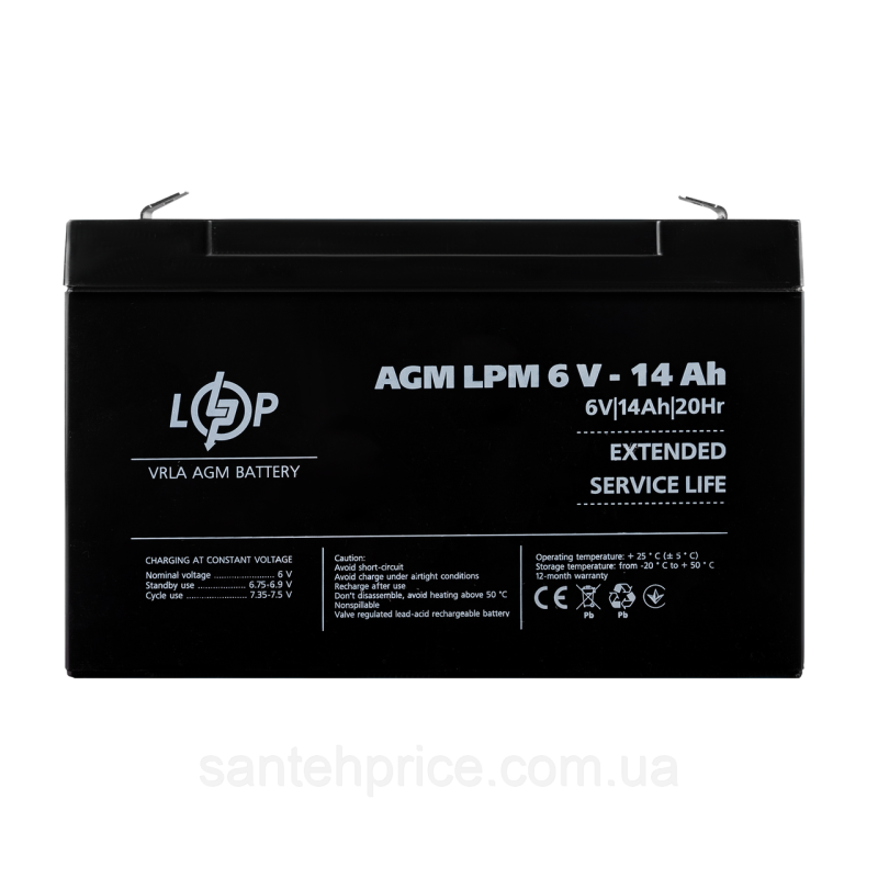 Акумулятор AGM LPM 6V - 14 Ah