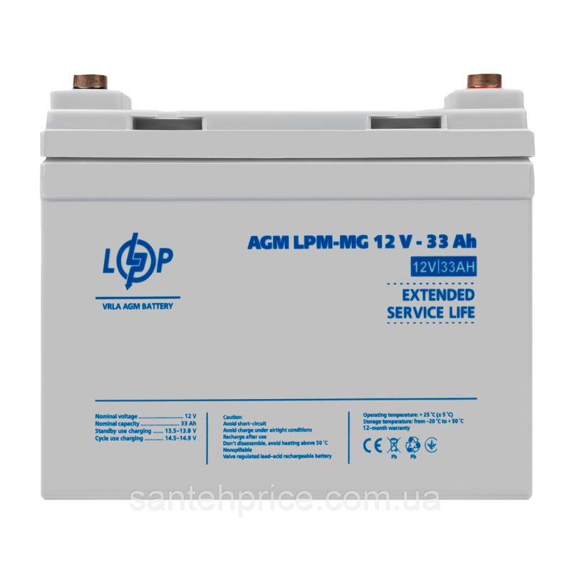 Акумулятор мультигелевий LPM-MG 12V - 33 Ah + справа