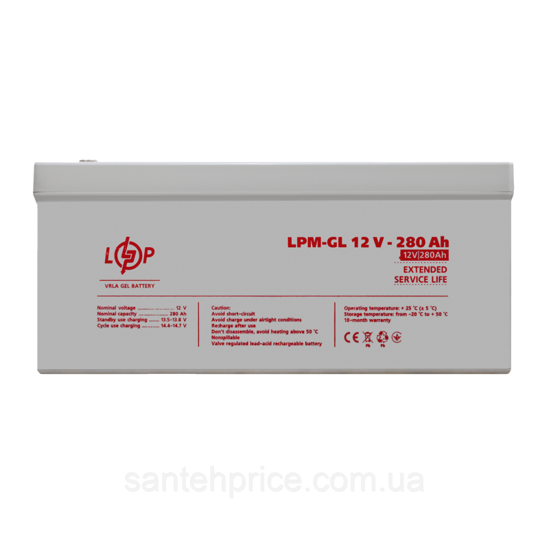 Акумулятор гелевий LPM-GL 12V - 280 Ah