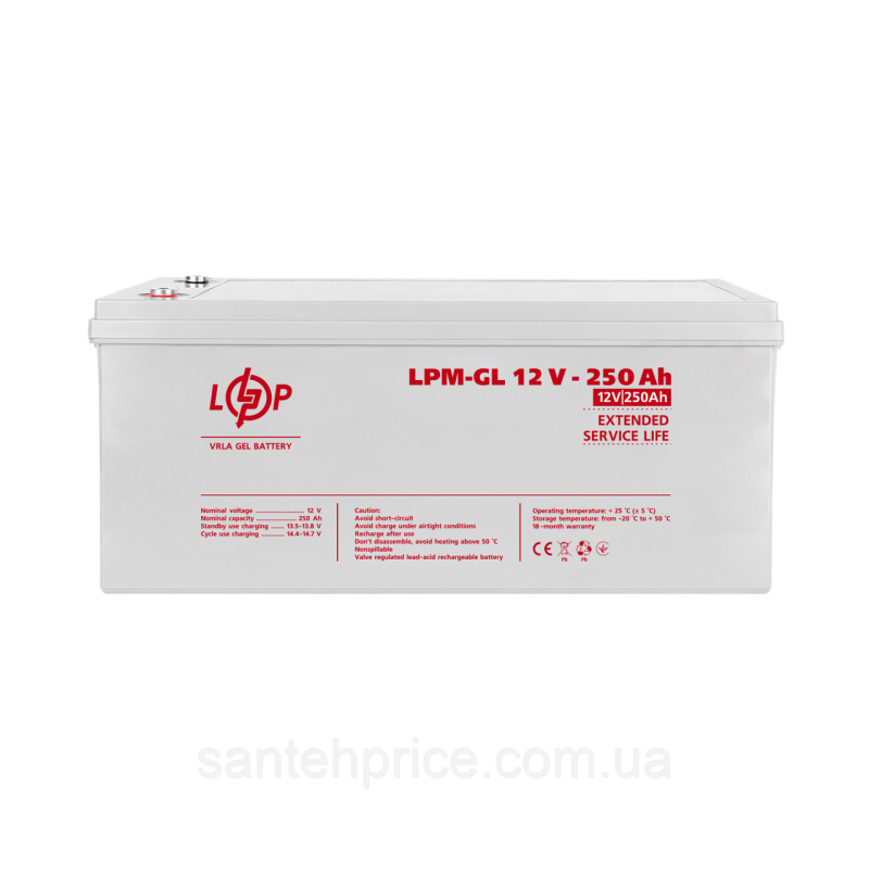 Акумулятор гелевий LPM-GL 12V - 250 Ah