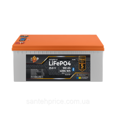 Акумулятор LP LiFePO4 25,6V - 160 Ah (4096Wh) (BMS 200A/100А) пластик LCD Smart BT