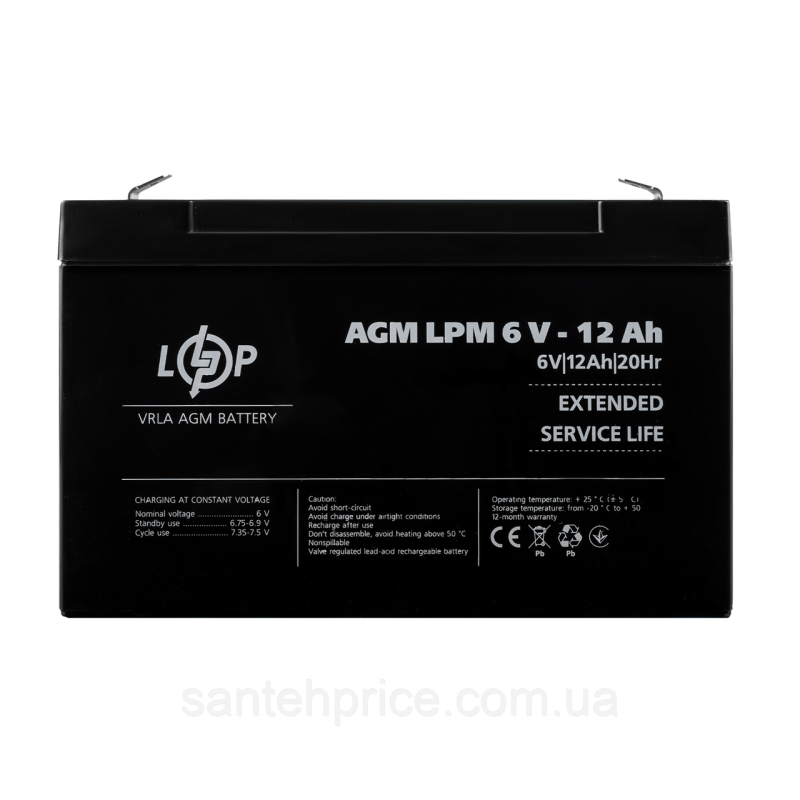 Акумулятор AGM LPM 6V - 12 Ah