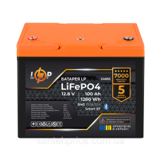 Акумулятор LP LiFePO4 12,8V - 100 Ah (1280Wh) (BMS 100A/50А) пластик Smart BT