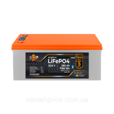 Акумулятор LP LiFePO4 25,6V - 280 Ah (7168Wh) (BMS 200A/200А) пластик Smart BT