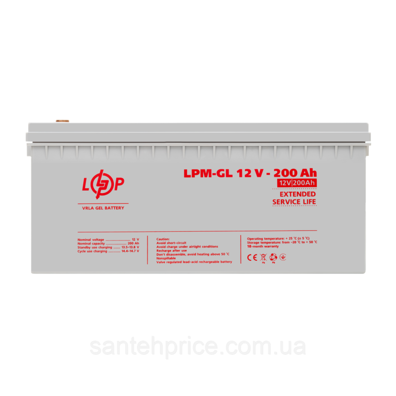 Акумулятор гелевий LPM-GL 12V - 200 Ah