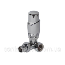 Кран термостат 90* с головкой AQUA-WORLD  1/2 ХРОМ  XF50650С+XF57656B  2*40