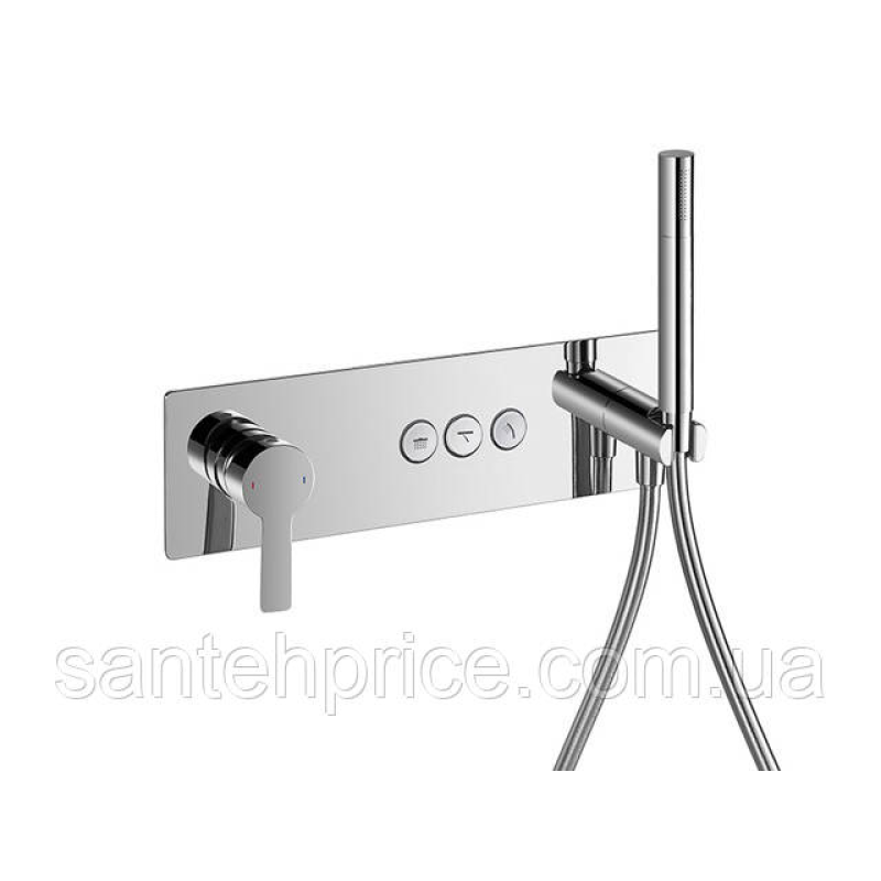 SPRING змішувач прихованого монтажу GoClick 3 кнопки ГОРИЗ. панель Хром Spa308-D117 1*2