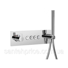 SPRING змішувач прихованого монтажу GoClick 4 кнопки ГОРИЗ. панель ТЕРМОСТАТ Хром Spa7308A-687 1*2