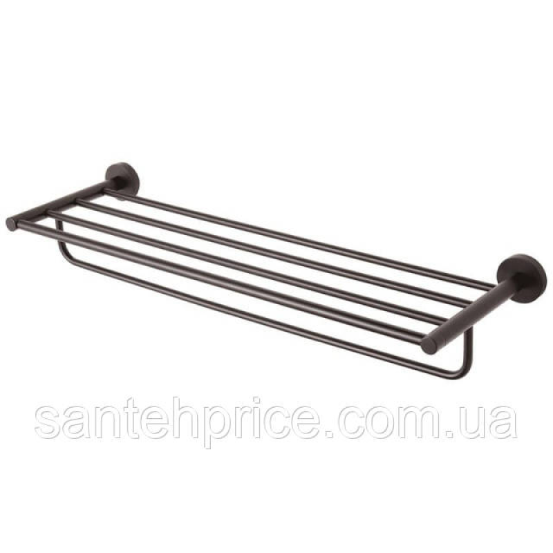 Полиця для рушників L-600 (4+1 перекладина) FL09-1 ЧОРНИЙ МАТ