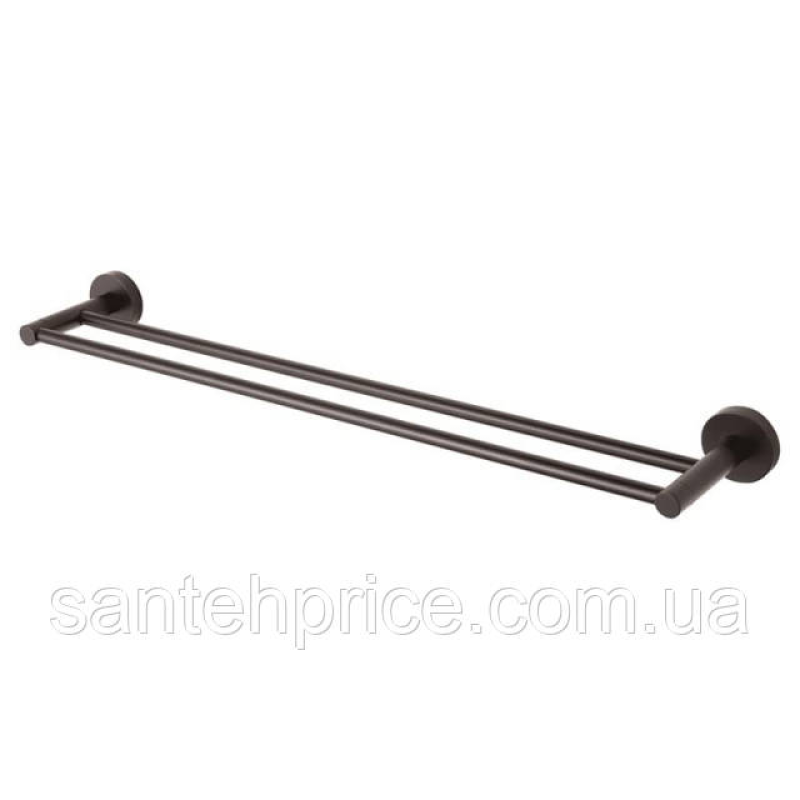 Полиця для рушників L-600 2 перекладини FL09 Чорний МАТ A-W BlackMoon