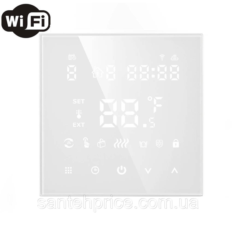 Термостат кімнатний Tuya для електричної теплої підлоги Wifi (16A)  White