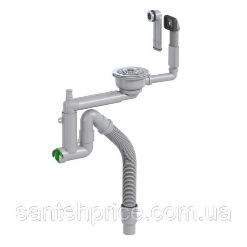 Сифон для кухонної мийки PREVEX Smartloc 114 мм 40/50 мм (41K13929)