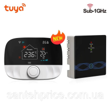 Термостат кімнатний Tuya радіо пара (ресивер та програматор) Wifi White/Black для газового котла