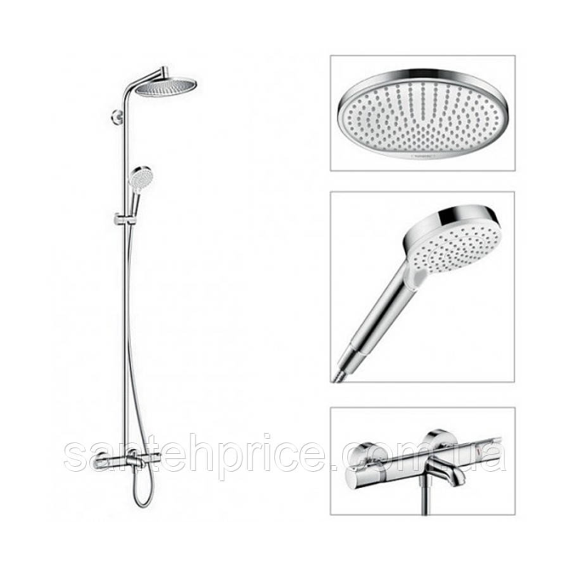 Душова система Crometta S Showerpipe 240 1jet для ванни з термостатом