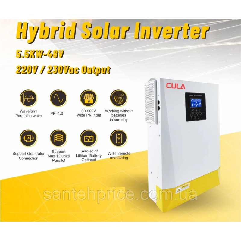 Гібридний сонячний інвертор EASUN POWER M5500-48PL MPPT чистий синус, 48V, 5500 Вт